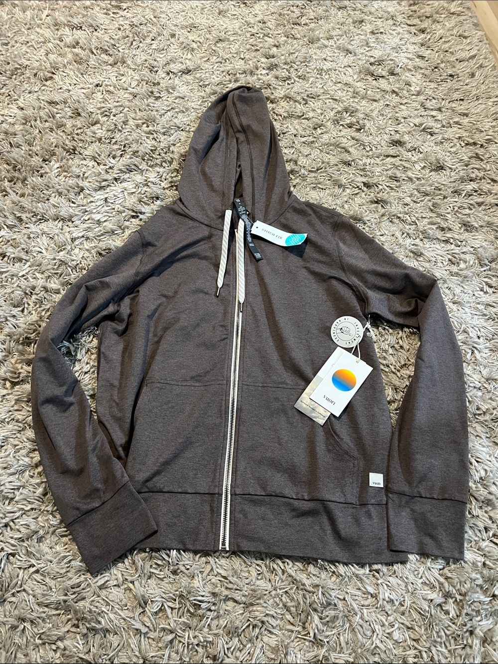 Vuori Halo Performance Hoodie 2.0 - Chai Heather - Picture 6 of 9